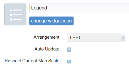 Configuration du widget Légende