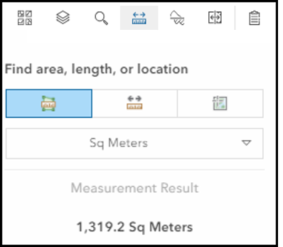 Utilisez l’outil de mesure pour rechercher un emplacement ou mesurer une surface ou une longueur.