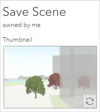 Exemple de miniature dans la fenêtre Save Scene (Enregistrer la scène)