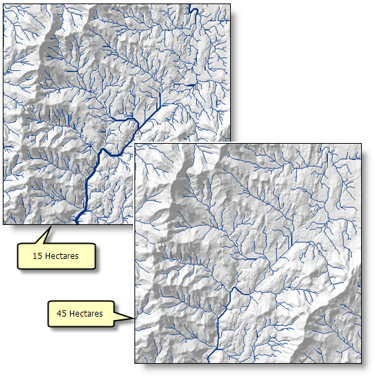 Exemples de sorties de Créer un réseau hydrographique