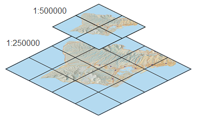 Exemple d'un cache de carte et de la procédure de création des tuiles de carte