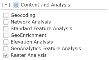 Privilèges d'analyse raster