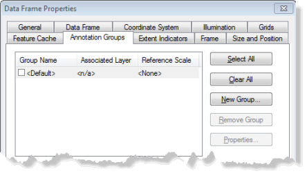 Onglet Groupe d'annotations