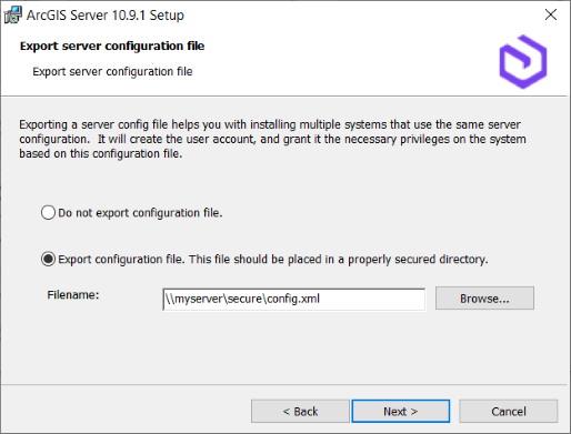 Exporter un fichier de configuration du serveur