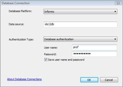 Exemple de connexion Informix qui utilise un nom de source de données