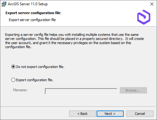 Exporter un fichier de configuration du serveur