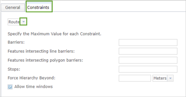 Onglet Constraints (Contraintes)