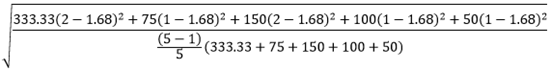 Deviazione standard verificata di linee