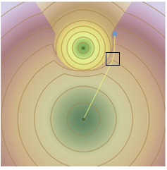 Posizione dell'area di studio evidenziata da un quadrato