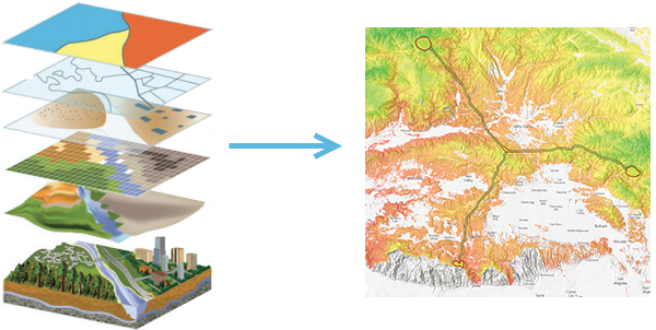 Layer impilati e una mappa