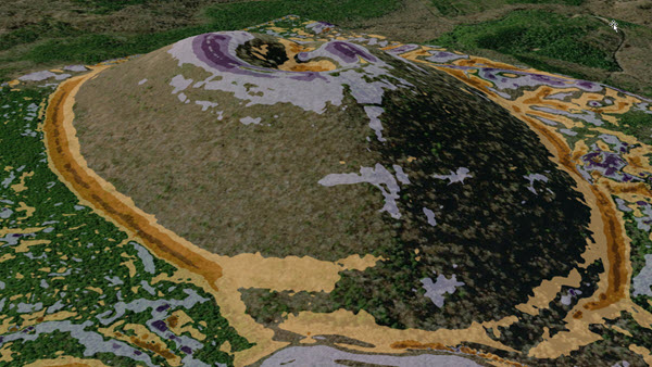 Curvatura profilo su cono vulcanico Curvatura profilo su cono vulcanico