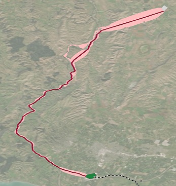 Due posizioni sono collegate da un'area di corridoio e da una linea del percorso minimo-costo