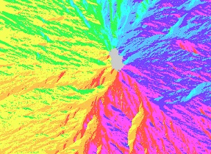 Mappa del raster di direzione contraria di output