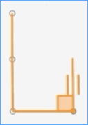 Gli indizi visivi indicano quando stai disegnando linee perpendicolari e parallele in una feature.