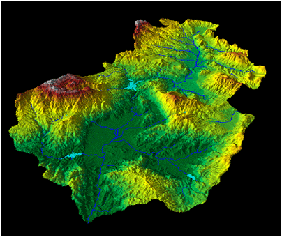 Visualizzazione di una superficie DEM raster