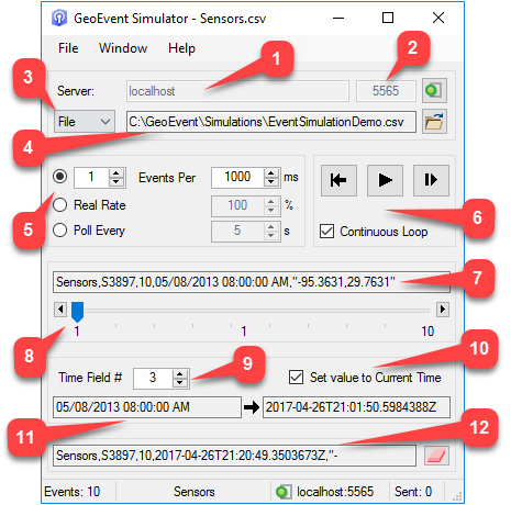 GeoEvent Simulator の要素