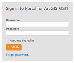 ArcGIS Server がポータルにフェデレートされている場合は、Portal for ArcGIS にサイン インします。