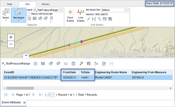 Queries return event records specific to the selected time view.