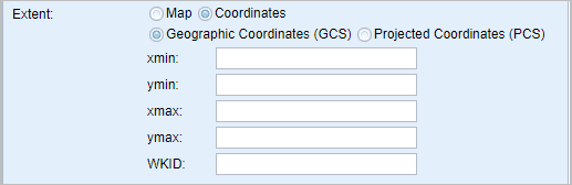 Extent section, GCS options