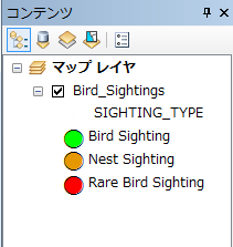 Bird_Sightings レイヤーのシンボル設定