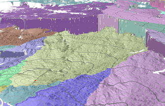 Powierzchnia akumulowanych kosztów w widoku perspektywy 3D