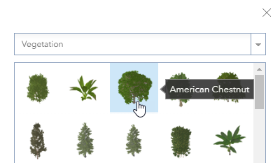 Alterar para o símbolo de árvore American Chestnut