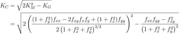 Equação combinatória da curvatura de Casorati