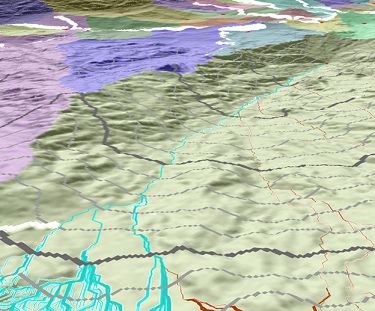 Visualização 3D dos caminhos com custos semelhantes voltando para a origem