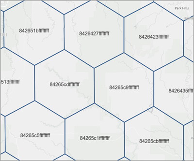 Exemplo de resultados GRID_ID de mosaicos hexagonais H3