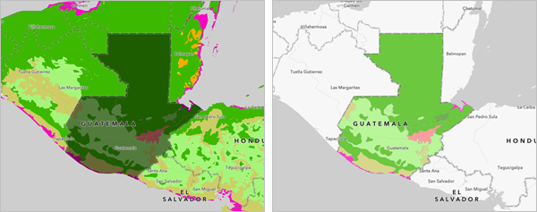 Ecorregiões limitadas às fronteiras dos países da Guatemala