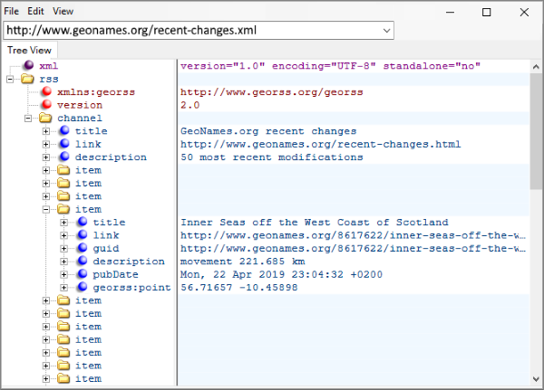 Содержание ленты RSS / Atom обычно организовано в виде коллекции элементов, сгруппированных внутри канала