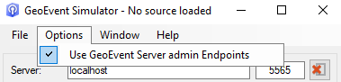 Опции GeoEvent Simulator