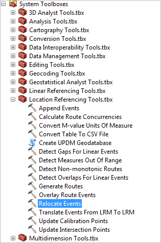 Relocate Events tool