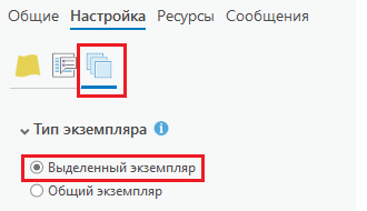 Векторные слои, для которых включено Управление версиями, должны использовать на сайте ArcGIS Server выделенный экземпляр.