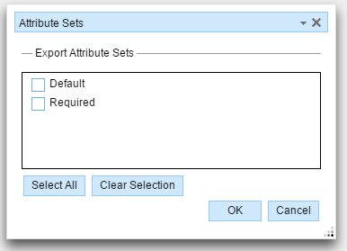 Export Attribute Sets dialog box