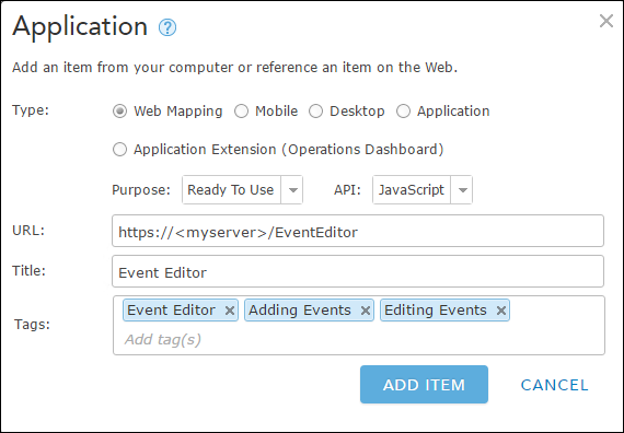 Adding the Event Editor app