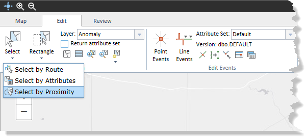 Selecting events along a route path