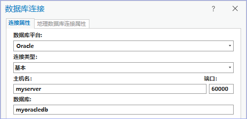 请使用名为 myserver 的服务器和服务名称 myoracledb 的 Easy Connect 信息，通过非默认端口 60000 连接到 Oracle 数据库